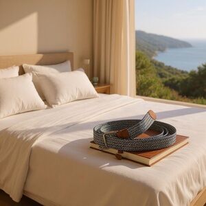 Tommy BAHAMA Stylish Black and Brown Men's Stretch style Belt